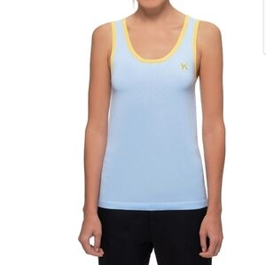 KWAIDAN EDITIONS Blue Wool Embroidered Tank Top